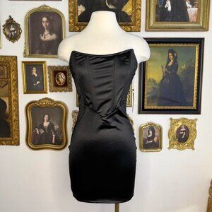 LESLY SATIN CORSET MINI DRESS